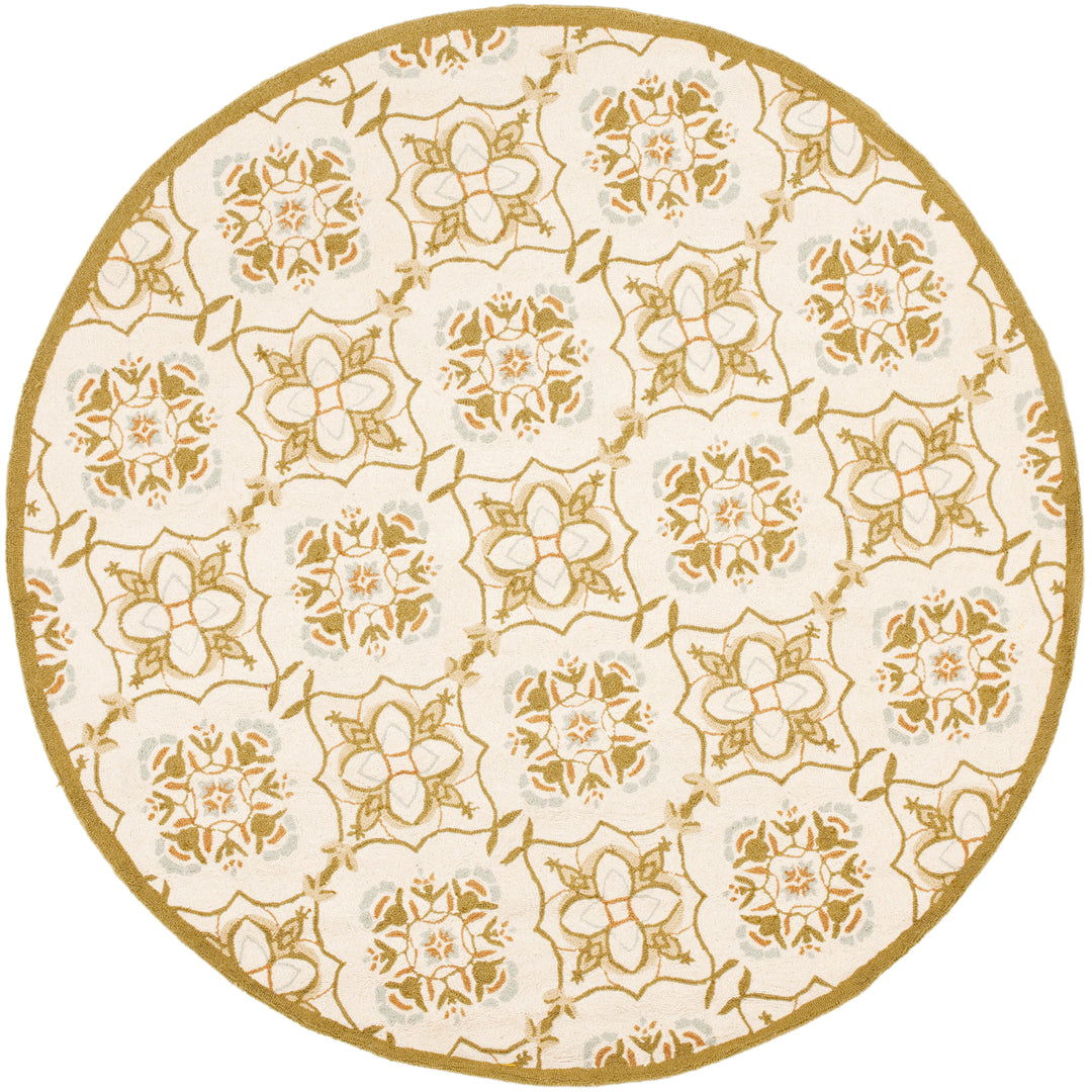 SAFAVIEH Chelsea HK376A Hand-hooked Ivory / Green Rug Image 7