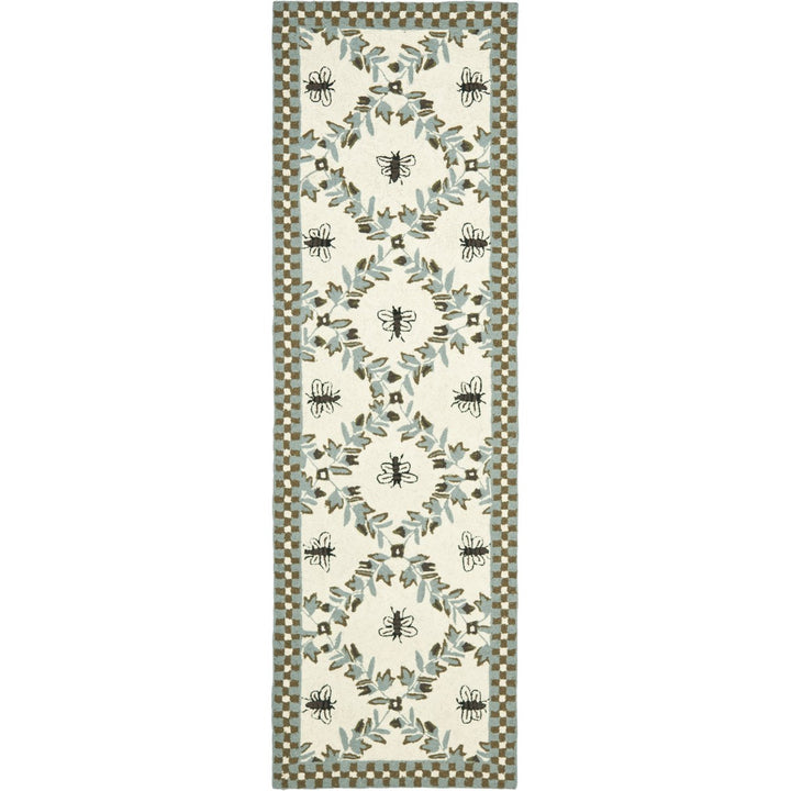 SAFAVIEH Chelsea HK55G Hand-hooked Ivory / Blue Rug Image 1