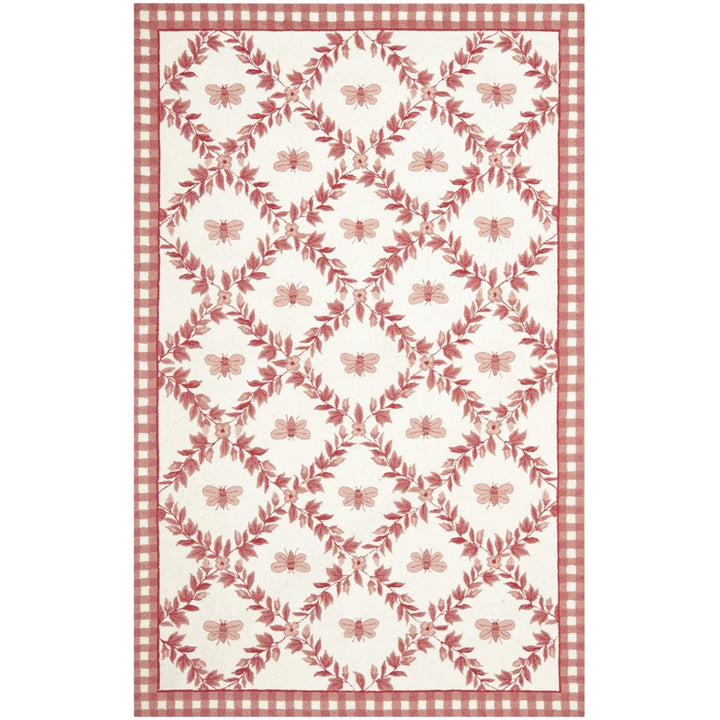 SAFAVIEH Chelsea HK55C Hand-hooked Ivory / Rose Rug Image 5