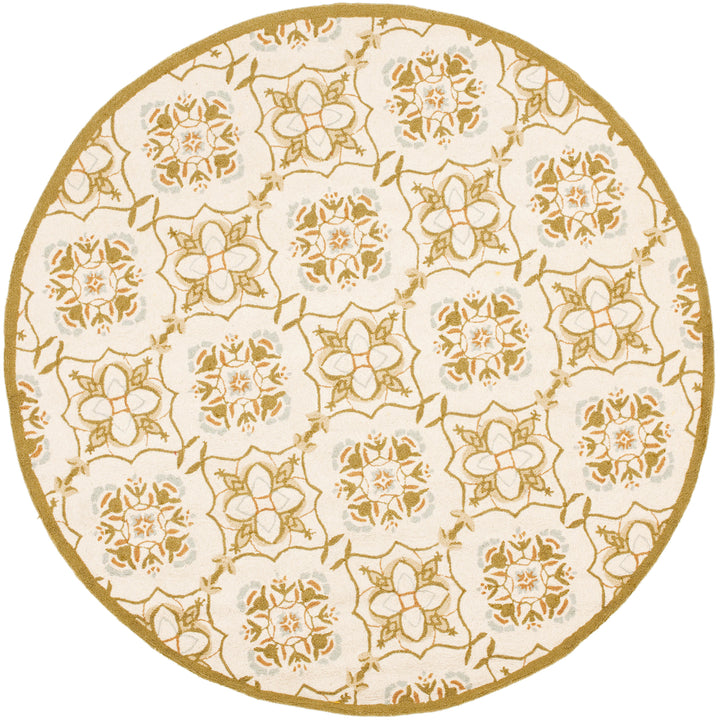 SAFAVIEH Chelsea HK376A Hand-hooked Ivory / Green Rug Image 8