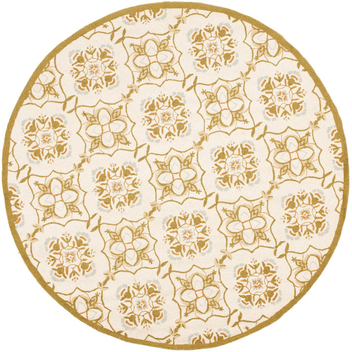 SAFAVIEH Chelsea HK376A Hand-hooked Ivory / Green Rug Image 1