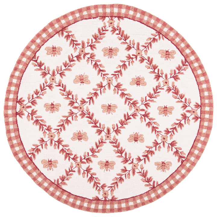 SAFAVIEH Chelsea HK55C Hand-hooked Ivory / Rose Rug Image 6