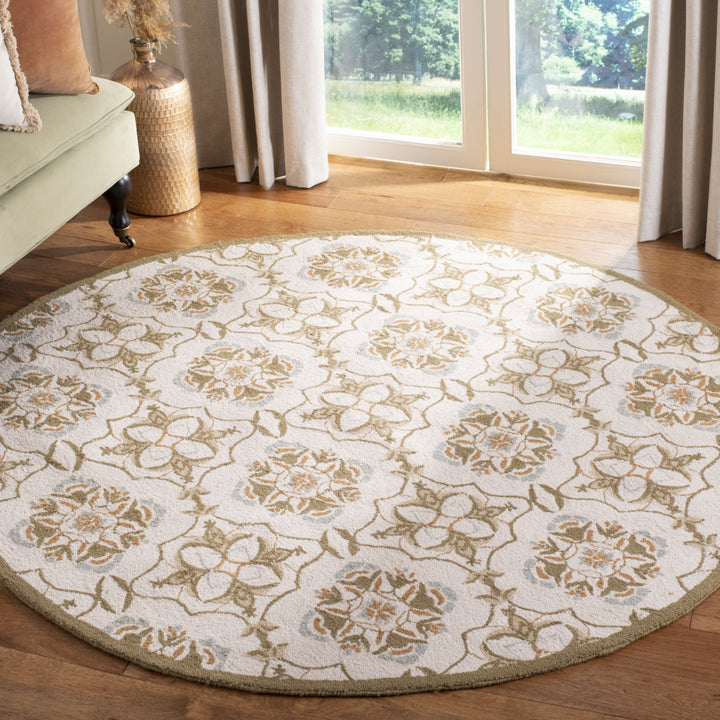 SAFAVIEH Chelsea HK376A Hand-hooked Ivory / Green Rug Image 10