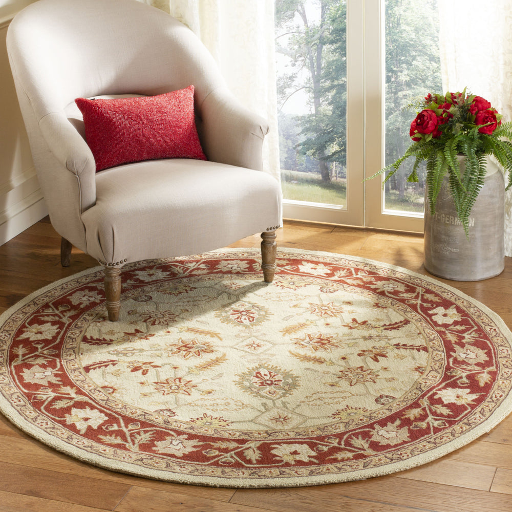 SAFAVIEH Chelsea HK719A Hand-hooked Ivory / Rust Rug Image 2