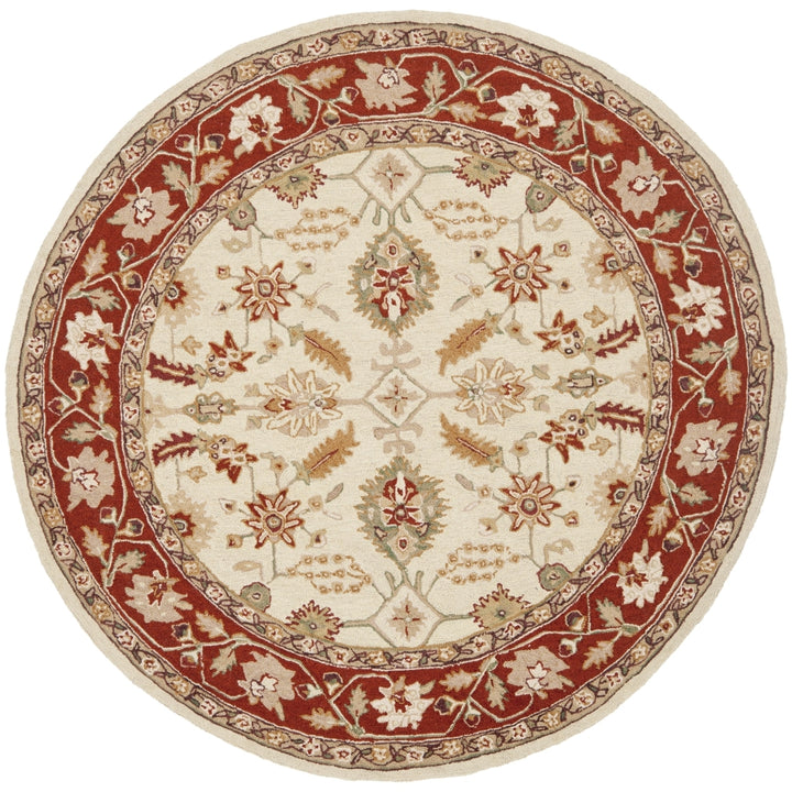 SAFAVIEH Chelsea HK719A Hand-hooked Ivory / Rust Rug Image 4