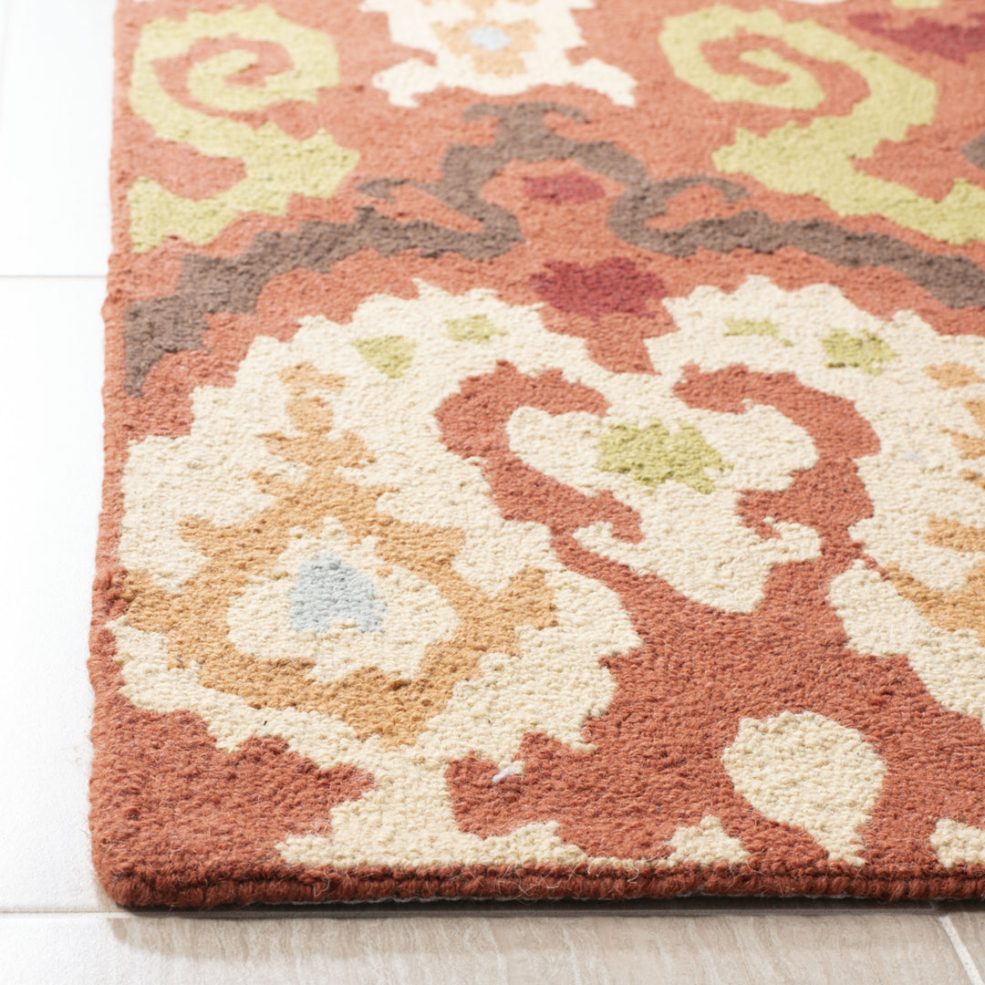 SAFAVIEH Chelsea HK382B Hand-hooked Rust / Multi Rug Image 3