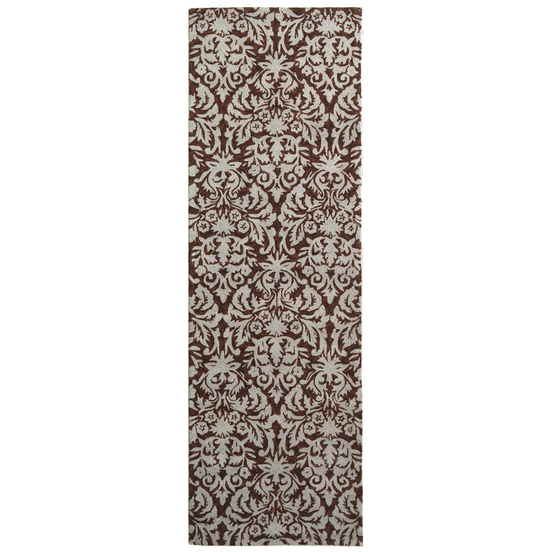 SAFAVIEH Chelsea HK401B Hand-hooked Brown / Beige Rug Image 1