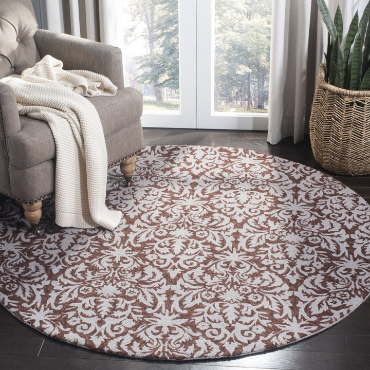 SAFAVIEH Chelsea HK401B Hand-hooked Brown / Beige Rug Image 2