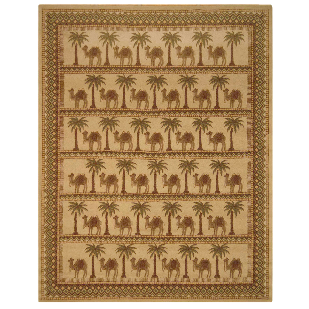 SAFAVIEH Chelsea HK42A Hand-hooked Camel / Ivory Rug Image 1