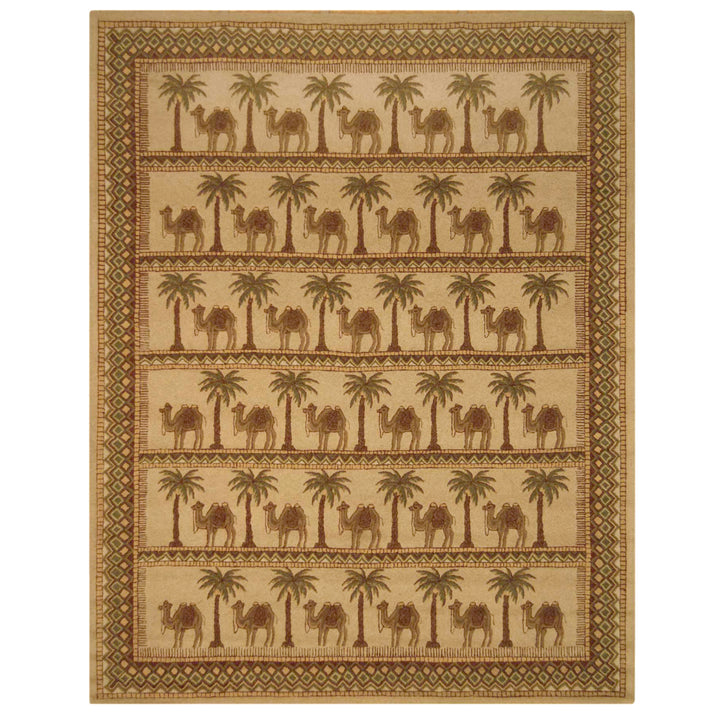 SAFAVIEH Chelsea HK42A Hand-hooked Camel / Ivory Rug Image 1