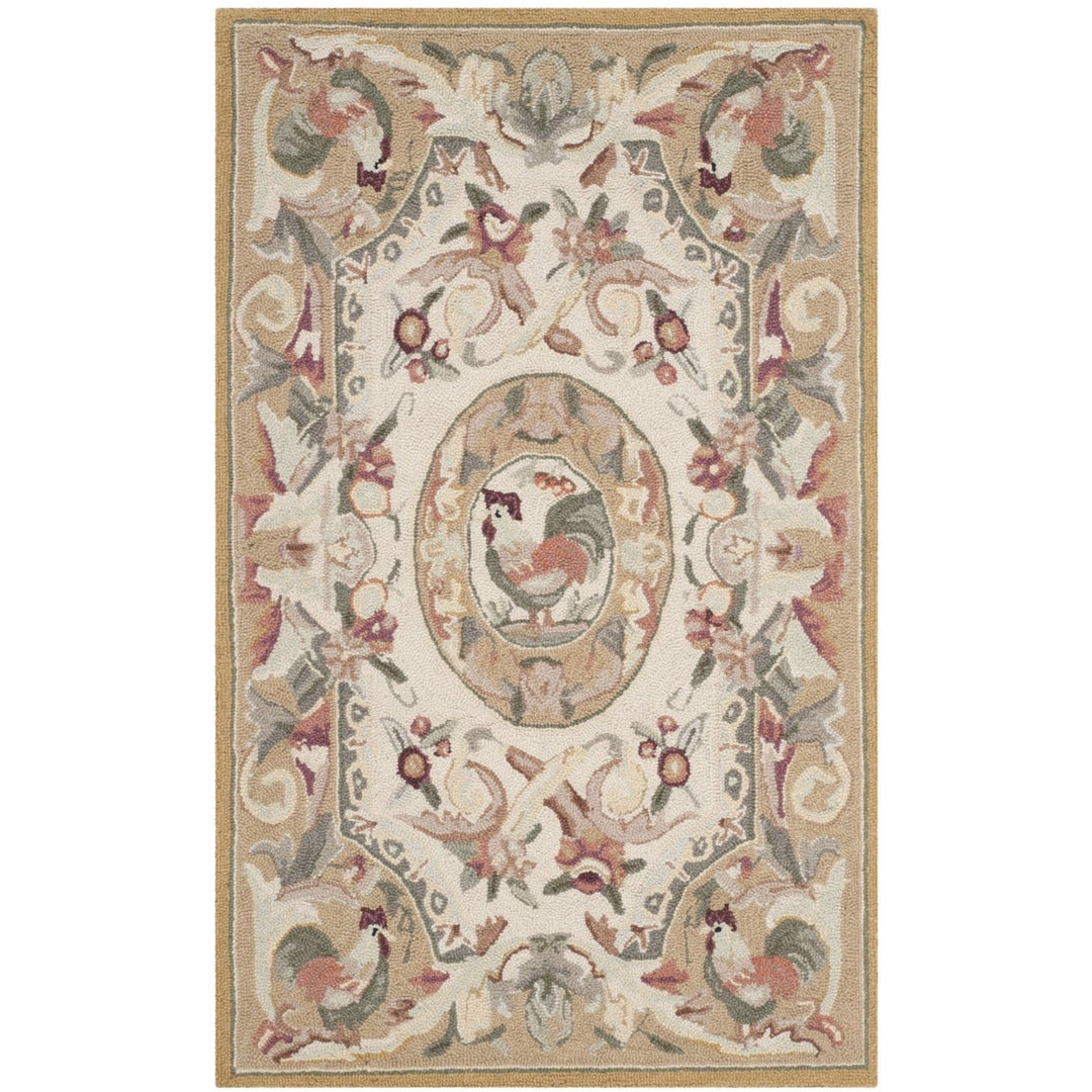 SAFAVIEH Chelsea Collection HK48T Hand-hooked Taupe Rug Image 4