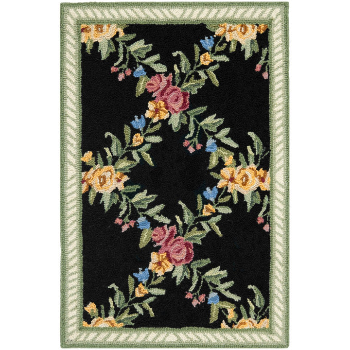 SAFAVIEH Chelsea Collection HK60B Hand-hooked Black Rug Image 2