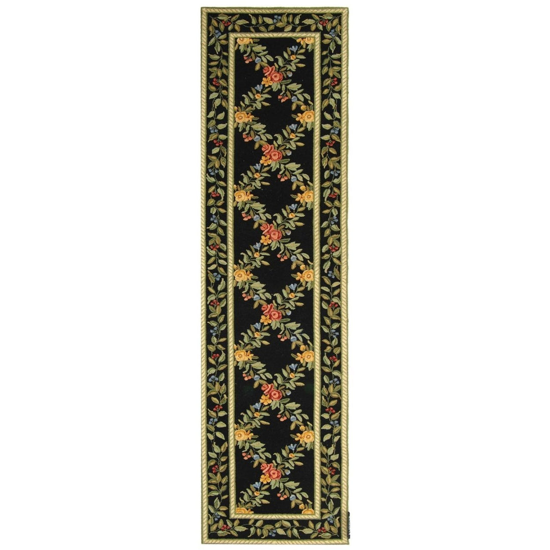 SAFAVIEH Chelsea Collection HK60B Hand-hooked Black Rug Image 1