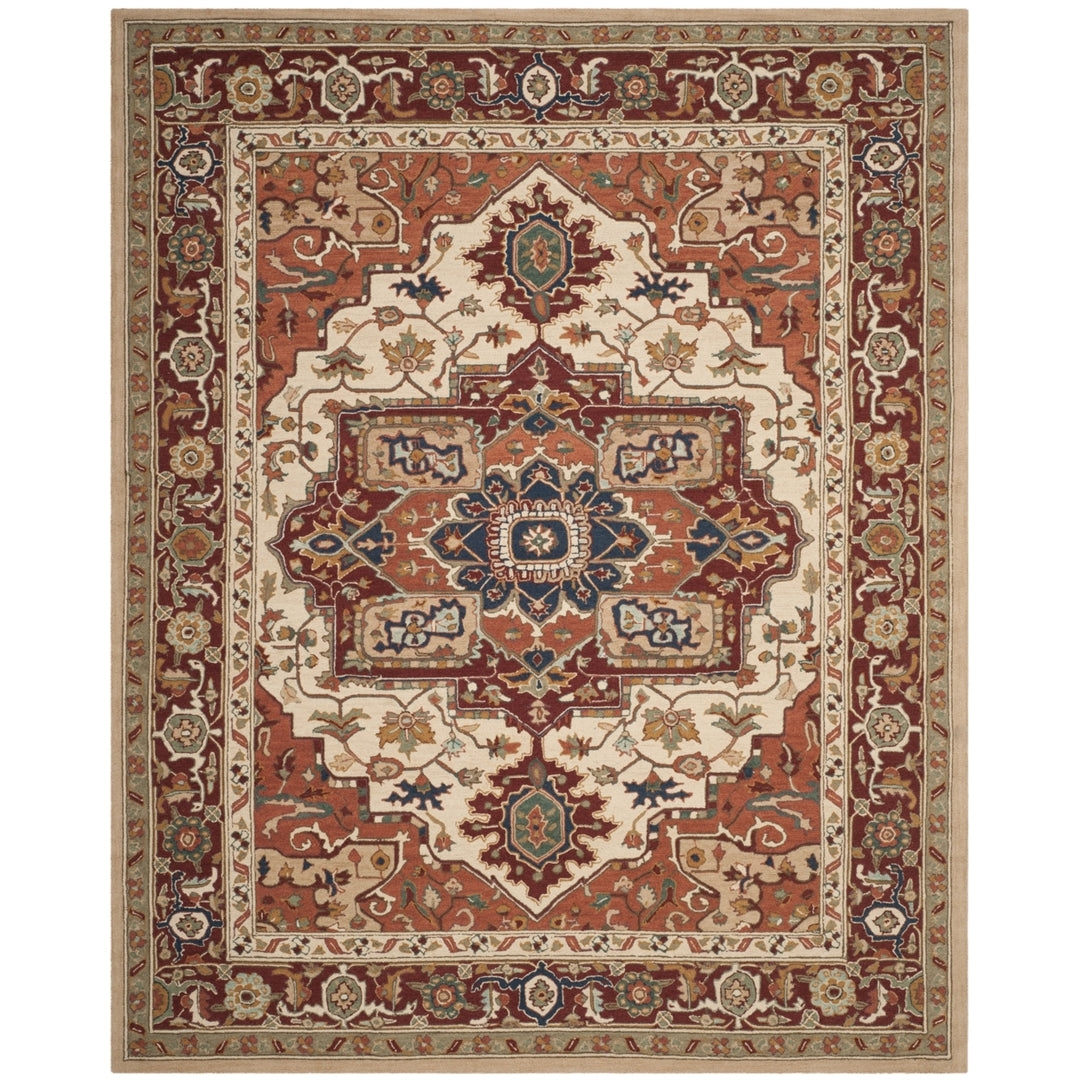 SAFAVIEH Chelsea HK709A Hand-hooked Red / Ivory Rug Image 1