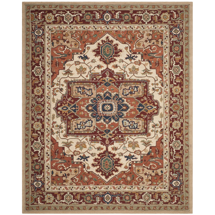 SAFAVIEH Chelsea HK709A Hand-hooked Red / Ivory Rug Image 1