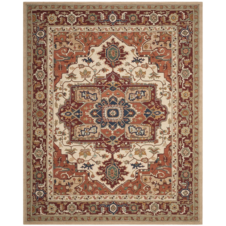 SAFAVIEH Chelsea HK709A Hand-hooked Red / Ivory Rug Image 1