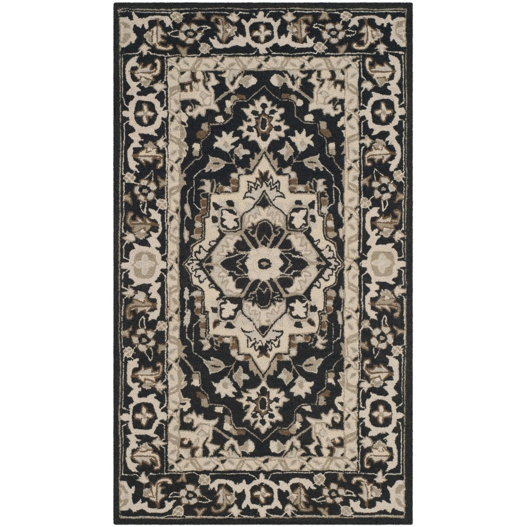 SAFAVIEH Chelsea HK709F Hand-hooked Black / Natural Rug Image 2