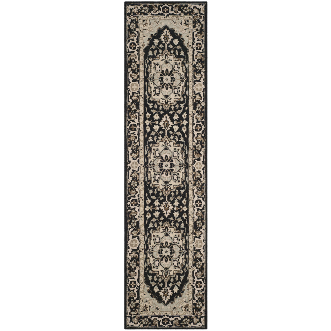 SAFAVIEH Chelsea HK709F Hand-hooked Black / Natural Rug Image 3