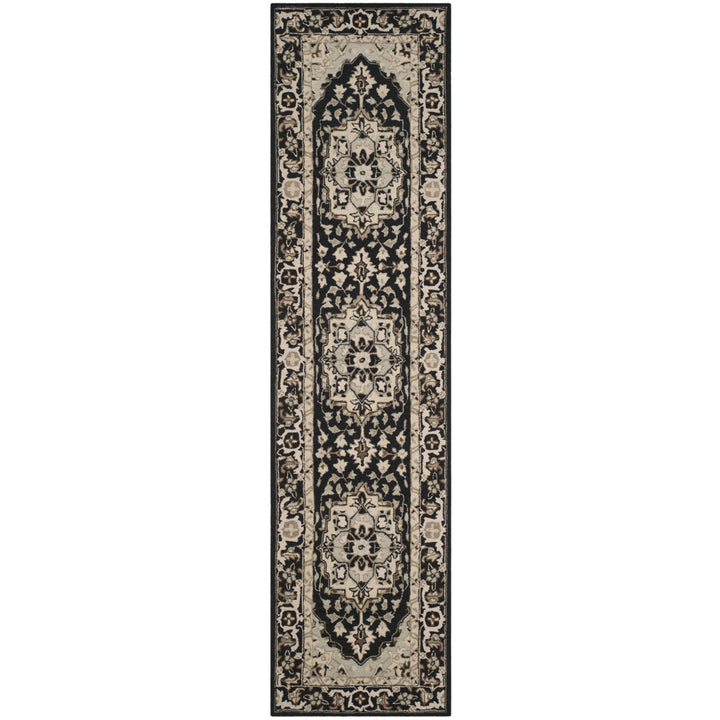 SAFAVIEH Chelsea HK709F Hand-hooked Black / Natural Rug Image 3