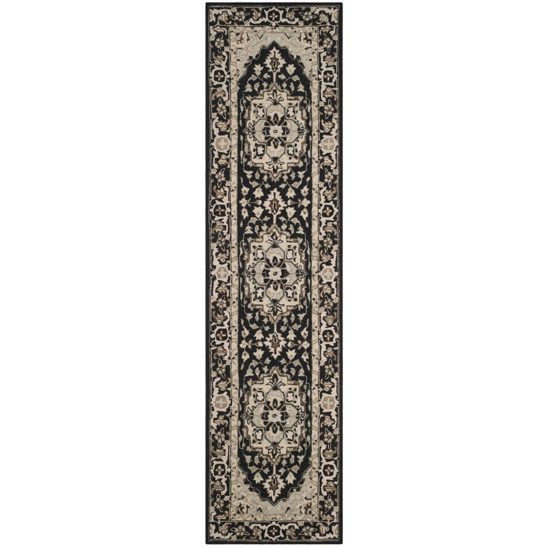 SAFAVIEH Chelsea HK709F Hand-hooked Black / Natural Rug Image 1