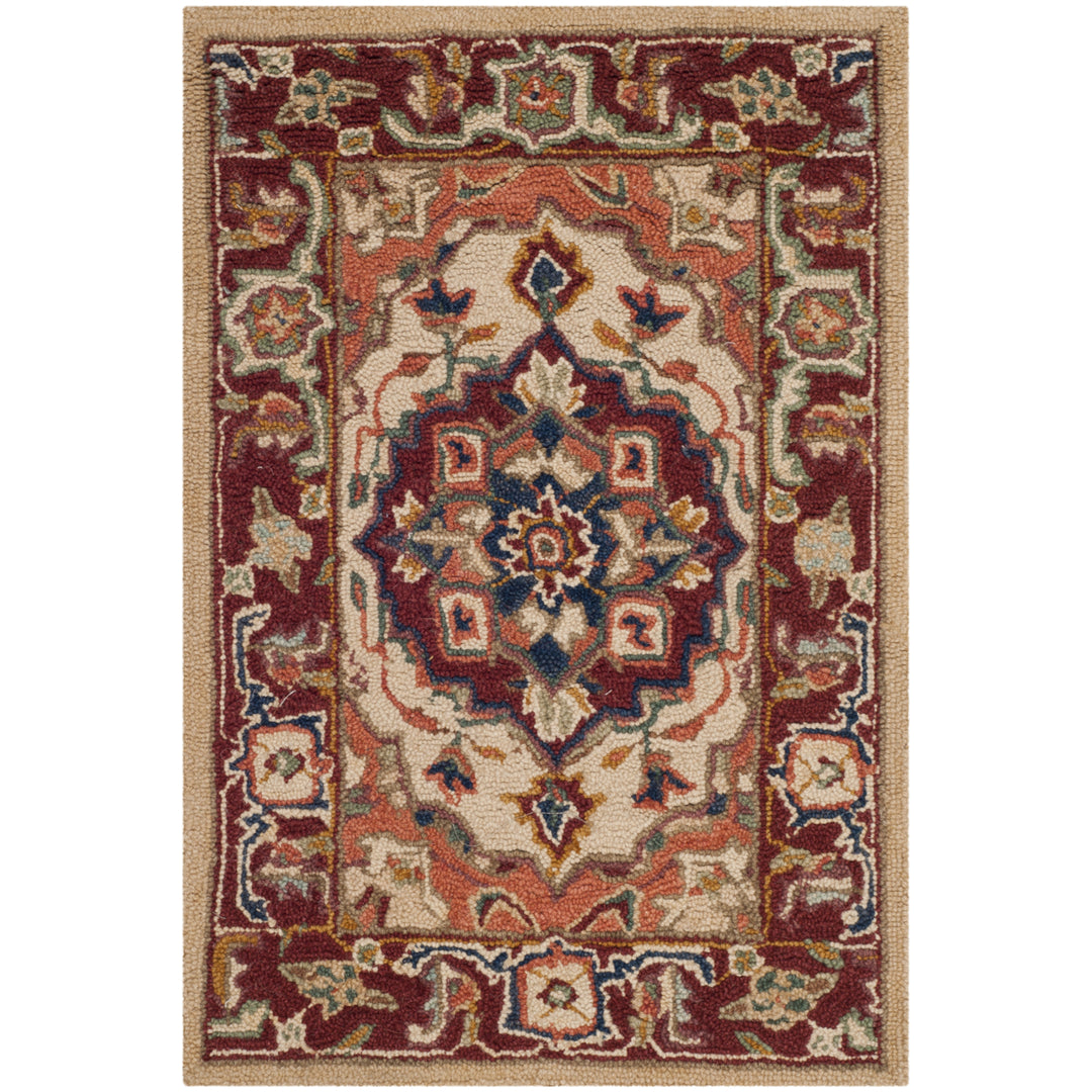 SAFAVIEH Chelsea HK709A Hand-hooked Red / Ivory Rug Image 2