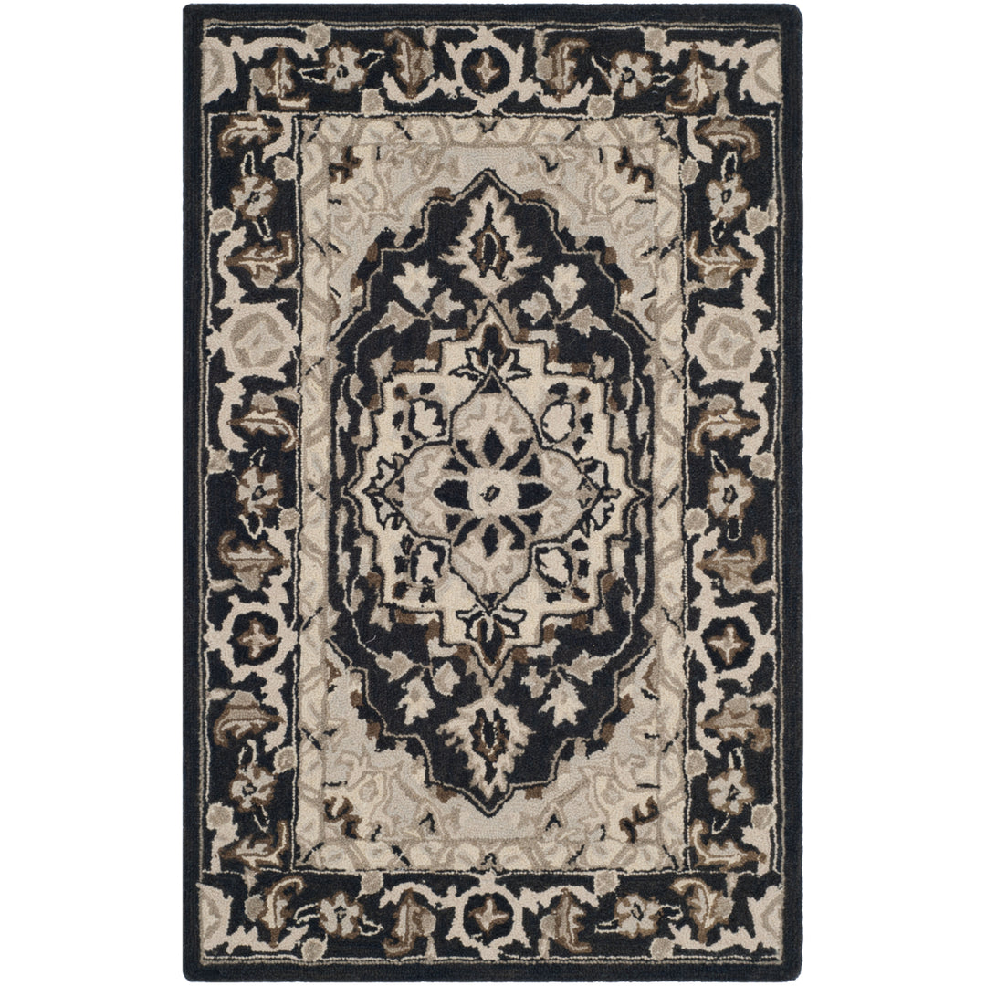 SAFAVIEH Chelsea HK709F Hand-hooked Black / Natural Rug Image 4