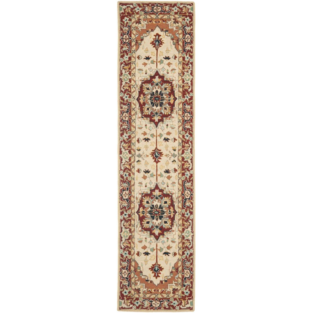 SAFAVIEH Chelsea HK709A Hand-hooked Red / Ivory Rug Image 3