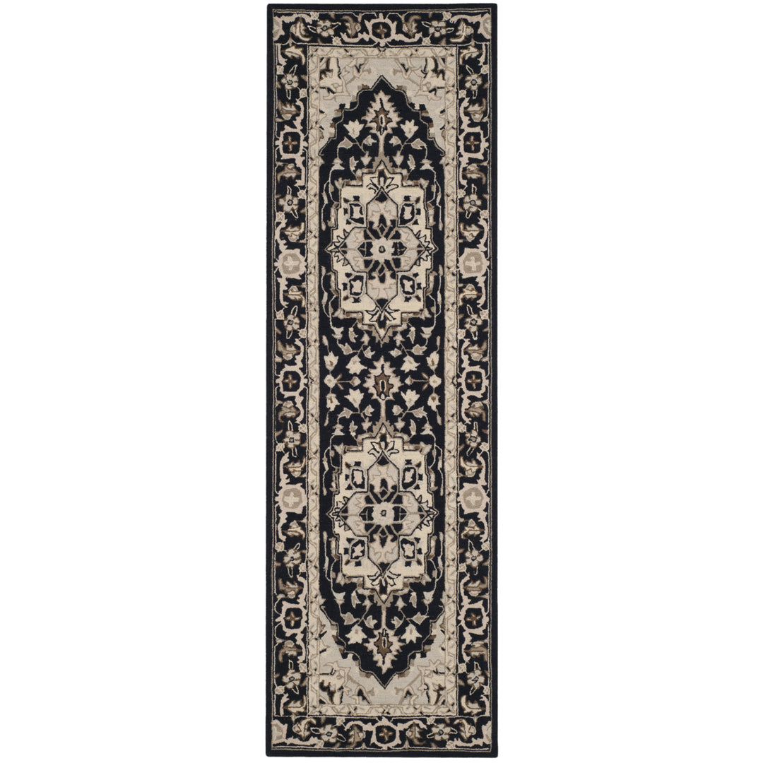 SAFAVIEH Chelsea HK709F Hand-hooked Black / Natural Rug Image 5