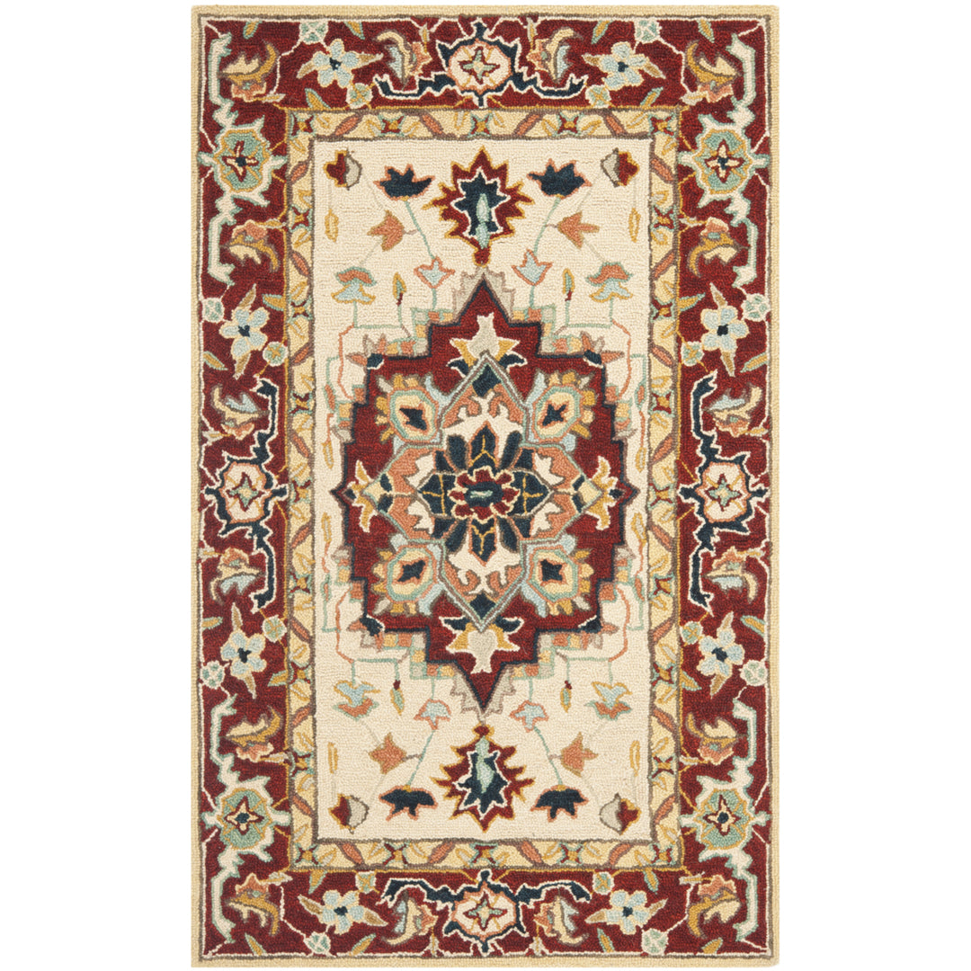 SAFAVIEH Chelsea HK709A Hand-hooked Red / Ivory Rug Image 4