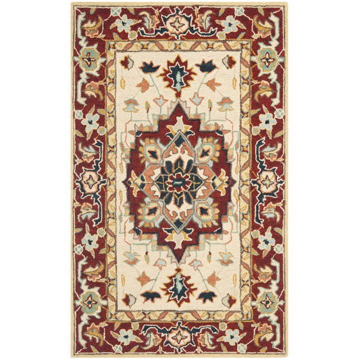 SAFAVIEH Chelsea HK709A Hand-hooked Red / Ivory Rug Image 4