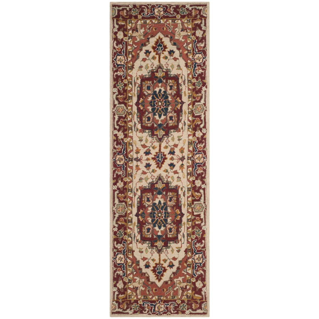 SAFAVIEH Chelsea HK709A Hand-hooked Red / Ivory Rug Image 5