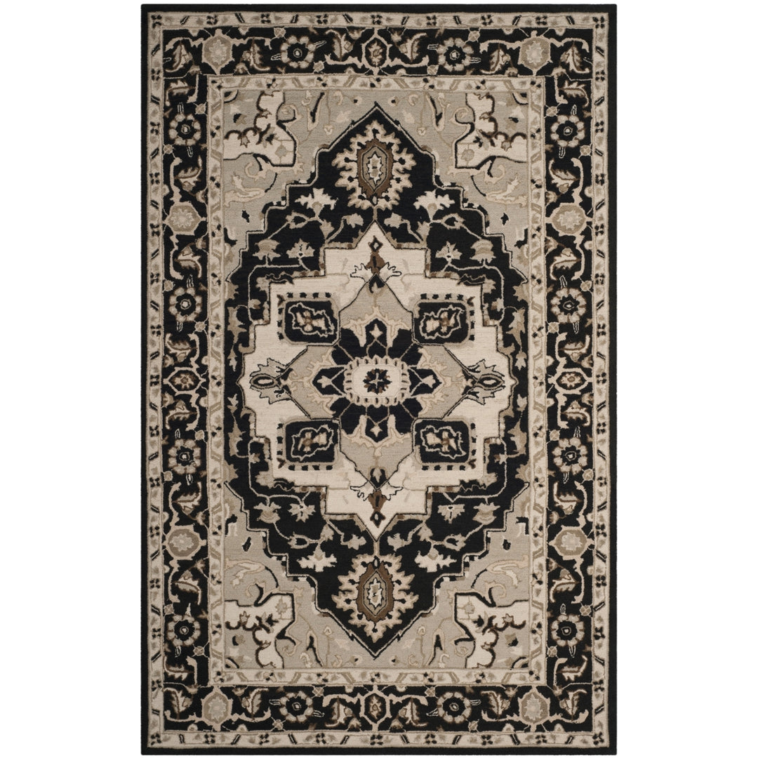 SAFAVIEH Chelsea HK709F Hand-hooked Black / Natural Rug Image 7