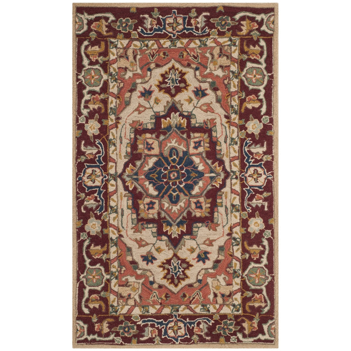 SAFAVIEH Chelsea HK709A Hand-hooked Red / Ivory Rug Image 6