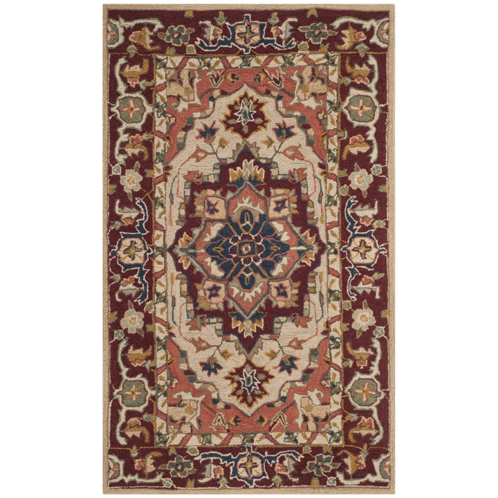 SAFAVIEH Chelsea HK709A Hand-hooked Red / Ivory Rug Image 1