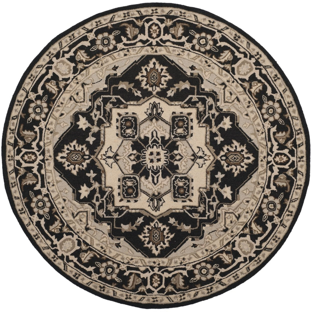 SAFAVIEH Chelsea HK709F Hand-hooked Black / Natural Rug Image 8