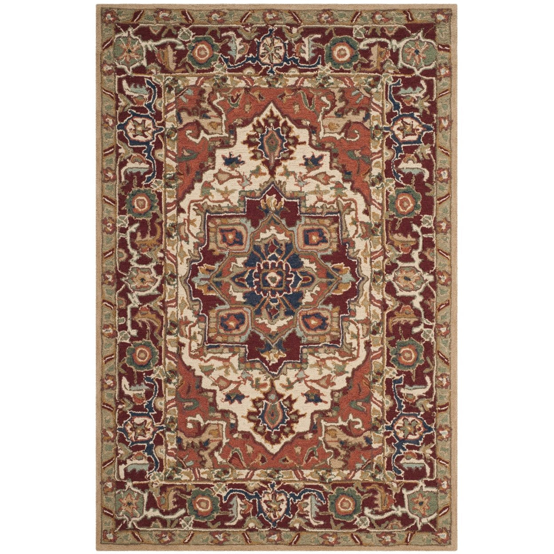 SAFAVIEH Chelsea HK709A Hand-hooked Red / Ivory Rug Image 7