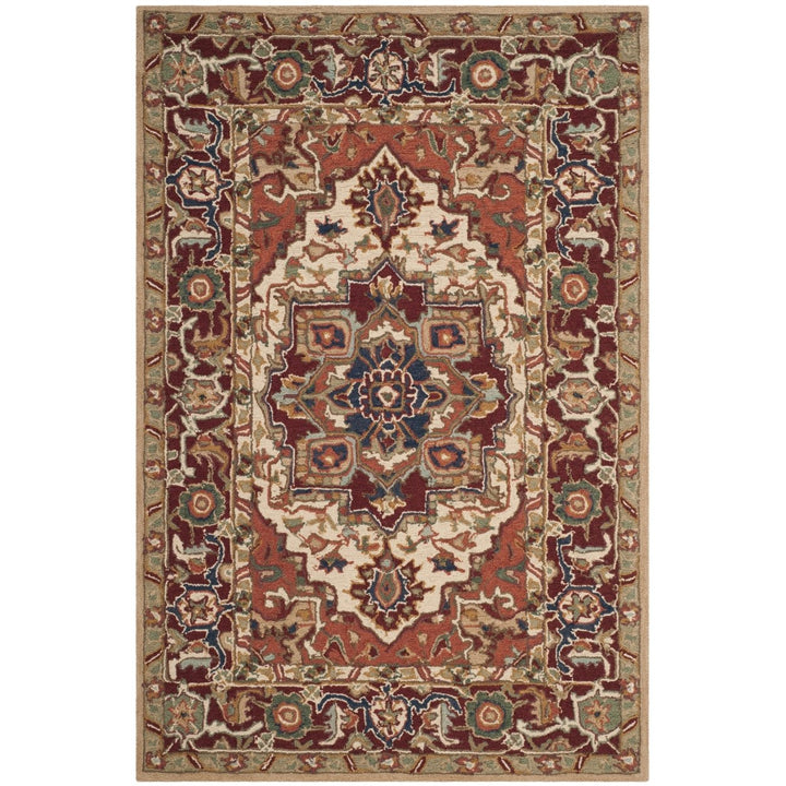 SAFAVIEH Chelsea HK709A Hand-hooked Red / Ivory Rug Image 1