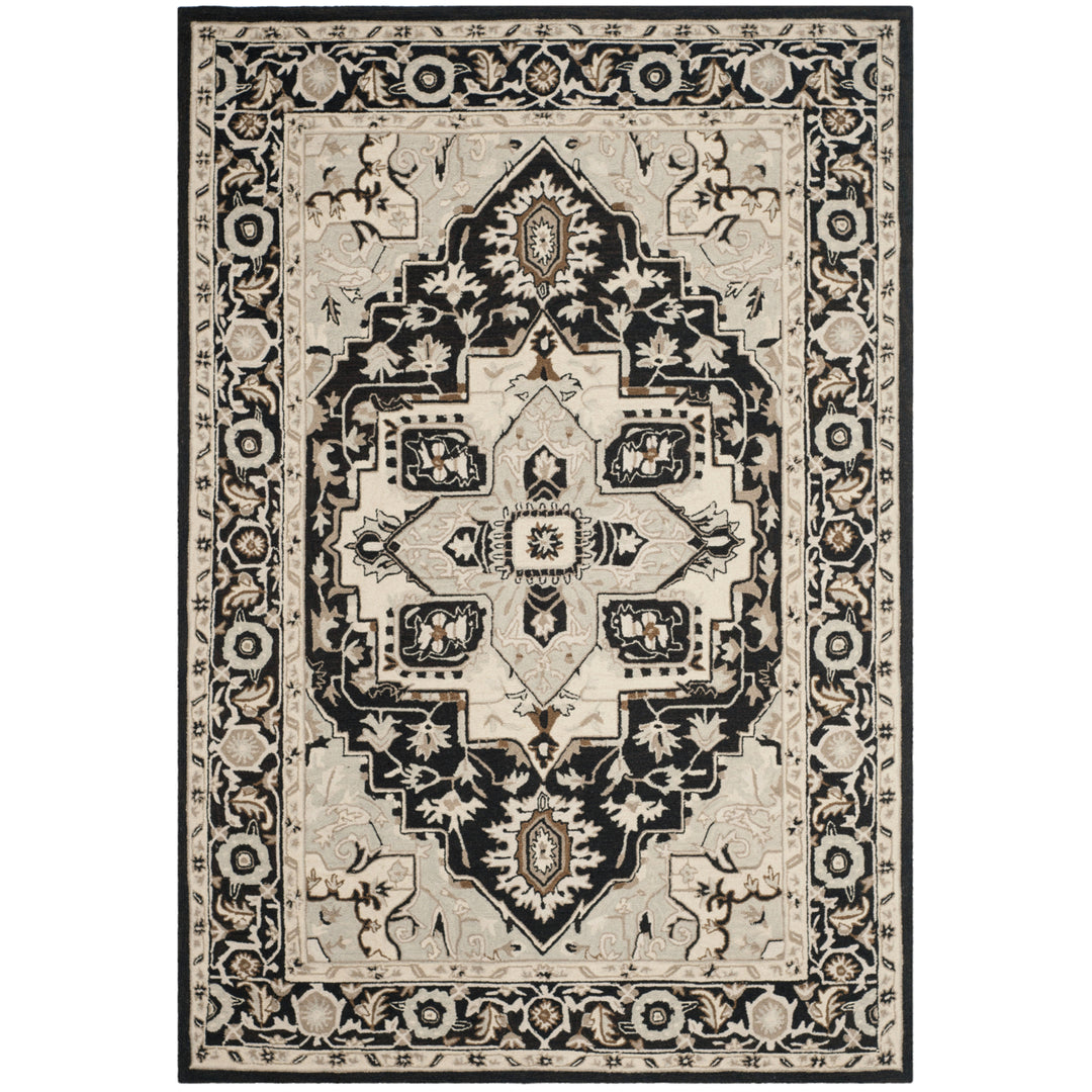 SAFAVIEH Chelsea HK709F Hand-hooked Black / Natural Rug Image 9