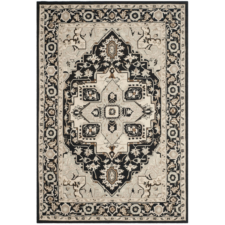 SAFAVIEH Chelsea HK709F Hand-hooked Black / Natural Rug Image 9