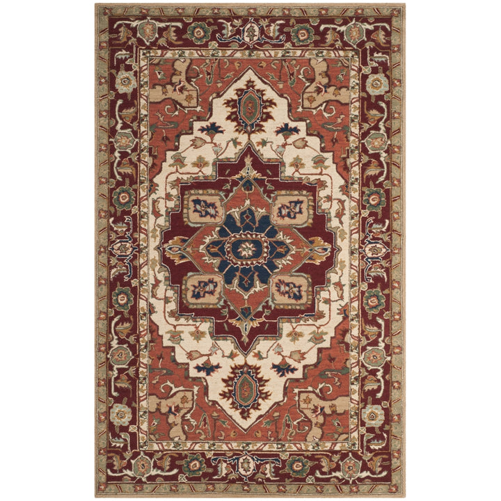 SAFAVIEH Chelsea HK709A Hand-hooked Red / Ivory Rug Image 8