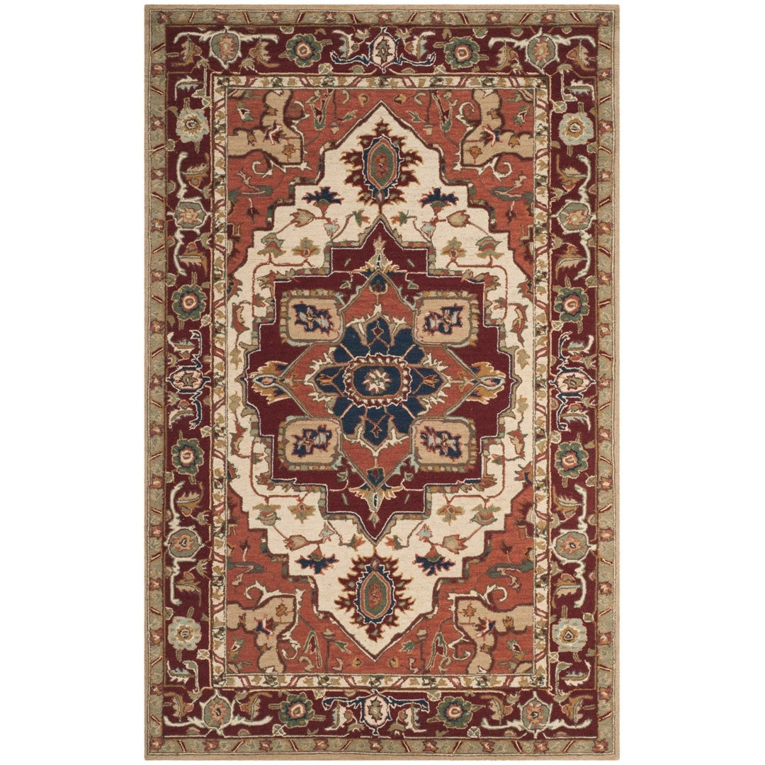 SAFAVIEH Chelsea HK709A Hand-hooked Red / Ivory Rug Image 1