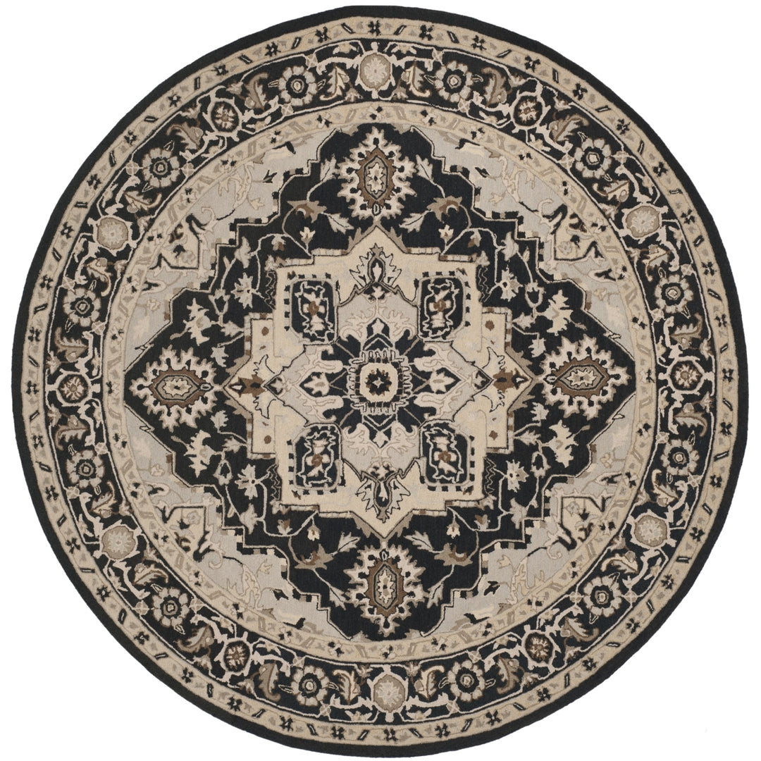 SAFAVIEH Chelsea HK709F Hand-hooked Black / Natural Rug Image 10