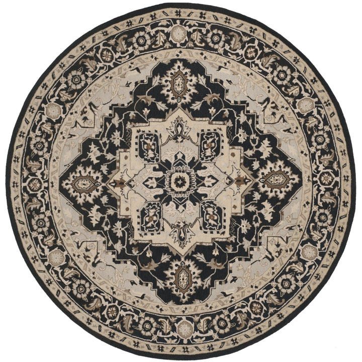 SAFAVIEH Chelsea HK709F Hand-hooked Black / Natural Rug Image 10