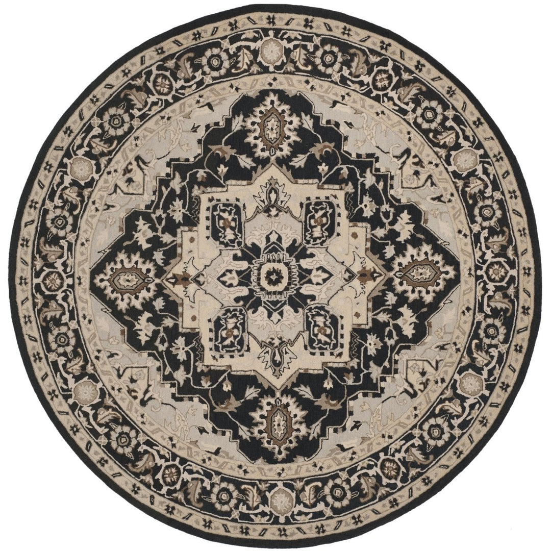 SAFAVIEH Chelsea HK709F Hand-hooked Black / Natural Rug Image 1