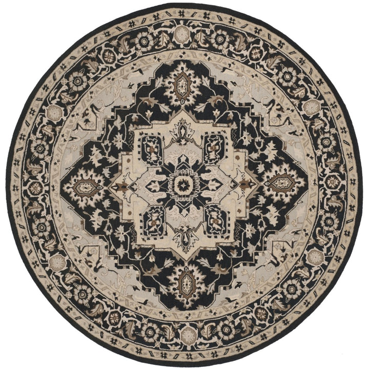 SAFAVIEH Chelsea HK709F Hand-hooked Black / Natural Rug Image 1