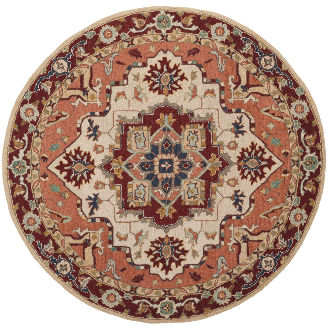 SAFAVIEH Chelsea HK709A Hand-hooked Red / Ivory Rug Image 9