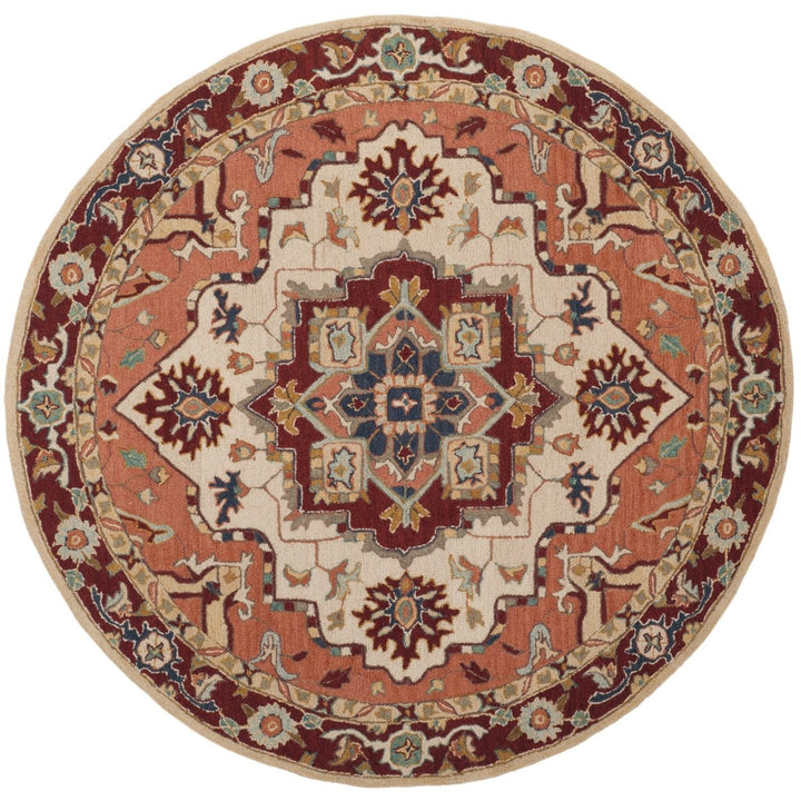 SAFAVIEH Chelsea HK709A Hand-hooked Red / Ivory Rug Image 1