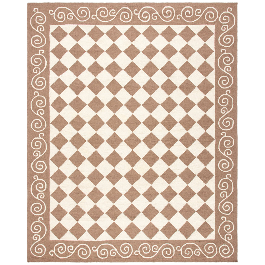 SAFAVIEH Chelsea HK711B Hand-hooked Brown / Ivory Rug Image 1