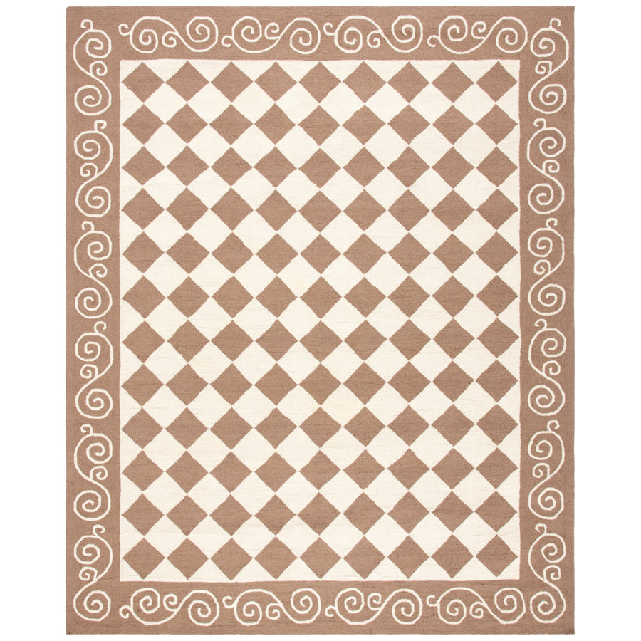 SAFAVIEH Chelsea HK711B Hand-hooked Brown / Ivory Rug Image 1