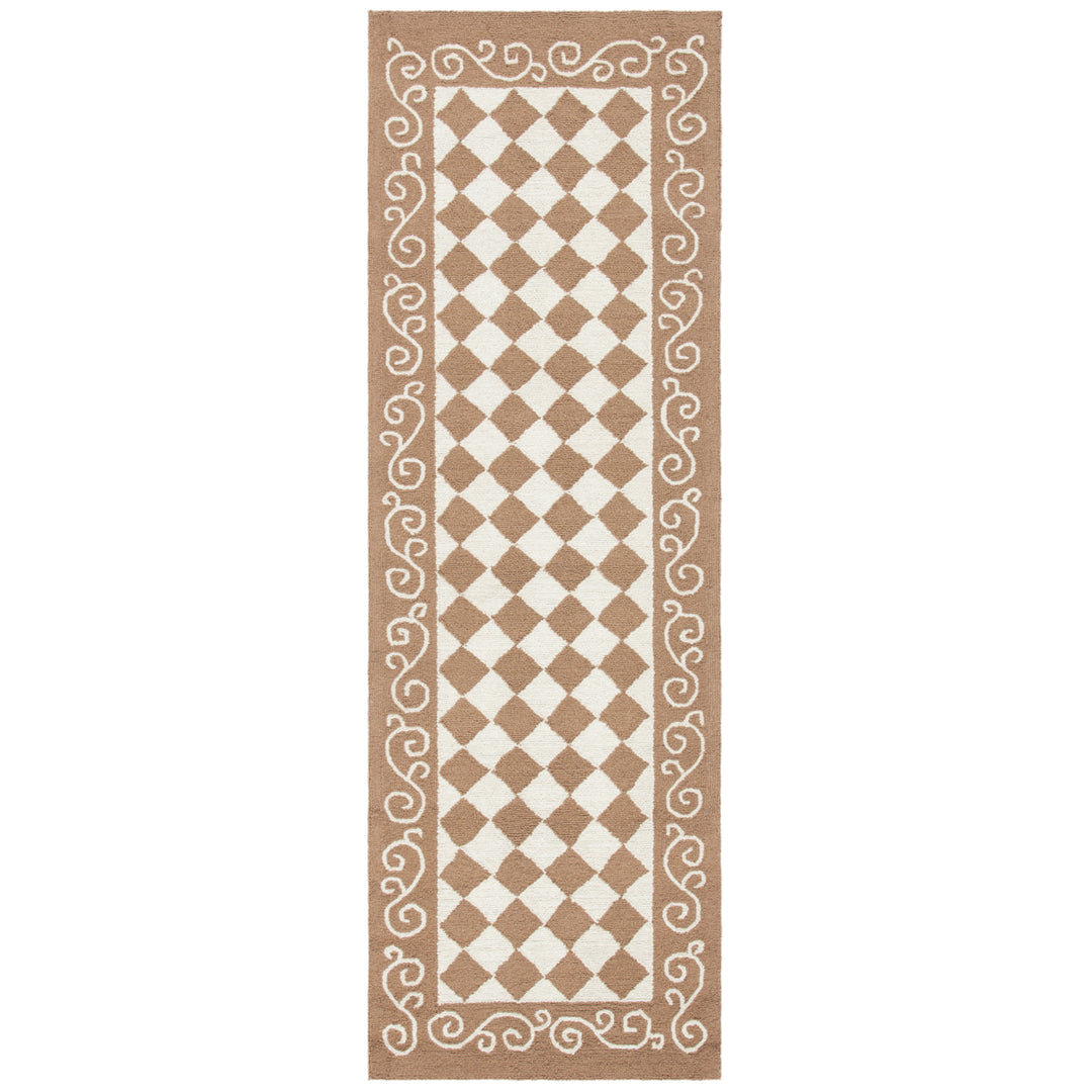 SAFAVIEH Chelsea HK711B Hand-hooked Brown / Ivory Rug Image 2